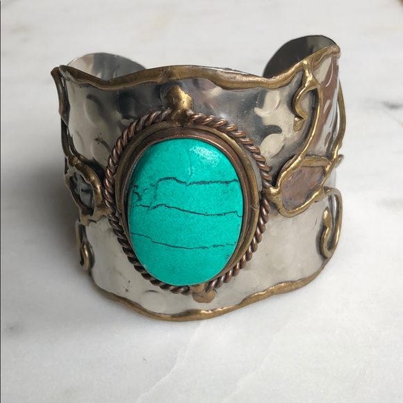 Vintage Jewelry - Vintage | Turquoise Boho Cuff Bracelet | O/S